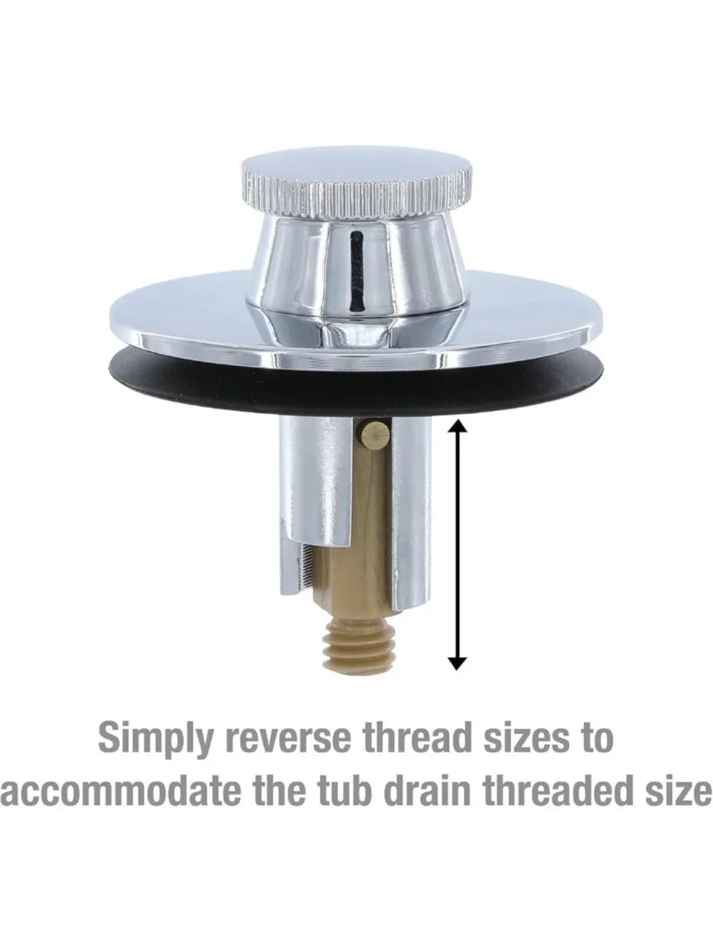 Chrome Lift & Turn Bathtub Drain Stopper - Easy Install, Durable & Stylish